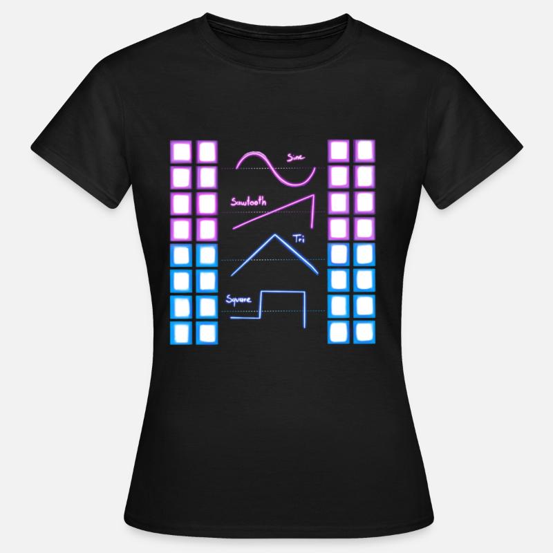 Synthesizer nerd analog audio waveform - Women's T-Shirt - black
