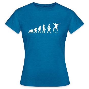 Skateboarder evolution skateboard - Women's T-Shirt - antique blue sapphire heather - Front - AI Model Female 172 dark (172cm)