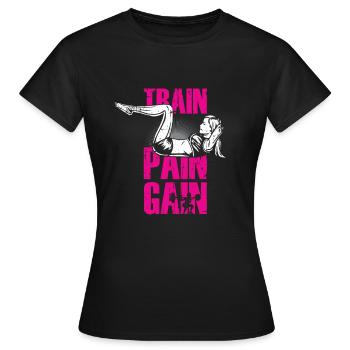 Citation de motivation pour l’entraînement physique - T-shirt Femme - noir - Devant - AI Model Female 172 dark (172cm)