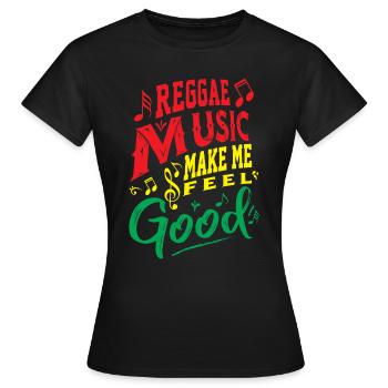La musique reggae me fait me sentir bien - T-shirt Femme - noir - Devant - AI Model Female 172 dark (172cm)