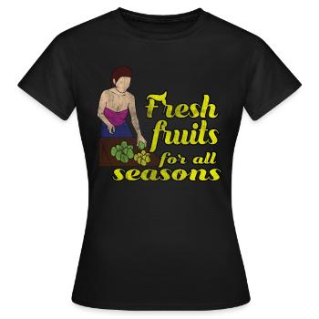Frische Früchte - Frauen T-Shirt - Schwarz - Vorne - AI Model Female 172 dark (172cm)