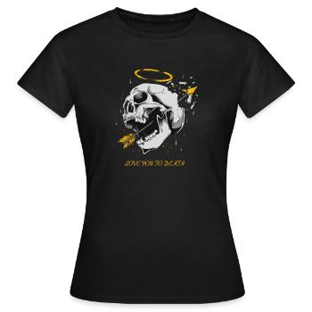 Je t'aime à mort gothique métal - T-shirt Femme - noir - Devant - AI Model Female 172 dark (172cm)