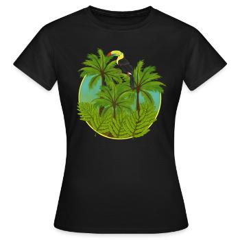 Jungle, toucan, jungle - T-shirt Femme - noir - Devant - AI Model Female 172 dark (172cm)