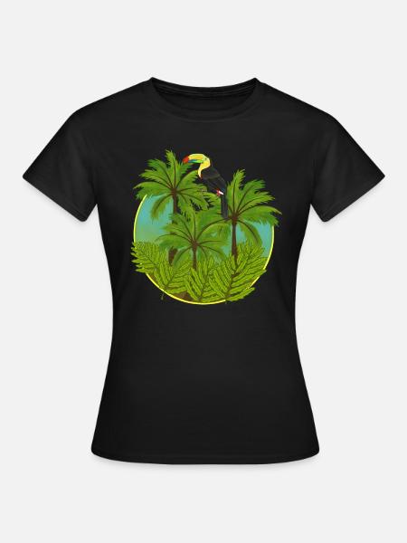 Jungla, tucán, jungla - Camiseta mujer - negro