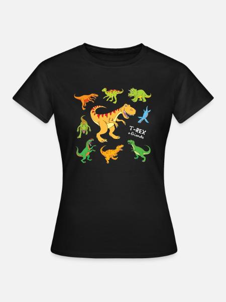 T-Rex en vrienden dinosaurussen - Dame-T-shirt - sort