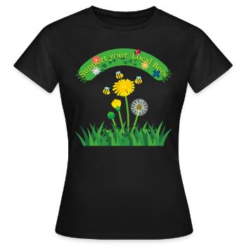 Soutenez vos abeilles locales - T-shirt Femme - noir - Devant - AI Model Female 172 dark (172cm)
