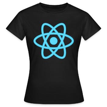 Logo React pour les programmeurs et les développeurs - T-shirt Femme - noir - Devant - AI Model Female 172 dark (172cm)