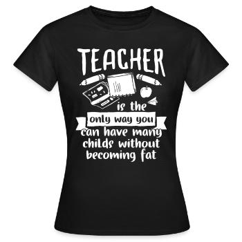 Cadeau d’enseignant Éducateur Pédagogue Formation d’enseignant - T-shirt Femme - noir - Devant - AI Model Female 172 dark (172cm)