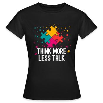 Tshirt autistique Autimus Cadeau Asperger Enfants - T-shirt Femme - noir - Devant - AI Model Female 172 dark (172cm)