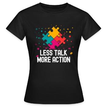 Tshirt autistique Autimus Cadeau Asperger Enfants - T-shirt Femme - noir - Devant - AI Model Female 172 dark (172cm)