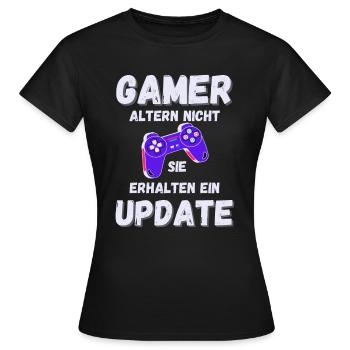 GAMER Lustiger Spruch Gaming Update - Frauen T-Shirt - Schwarz - Vorne - AI Model Female 172 dark (172cm)