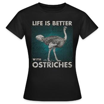 Strauß - Frauen T-Shirt - Schwarz - Vorne - AI Model Female 172 dark (172cm)