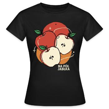 Ein halber Apfel - Frauen T-Shirt - Schwarz - Vorne - AI Model Female 172 dark (172cm)