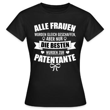 Patentante, Tante, Patin, Taufe - Frauen T-Shirt - Schwarz - Vorne - AI Model Female 172 dark (172cm)