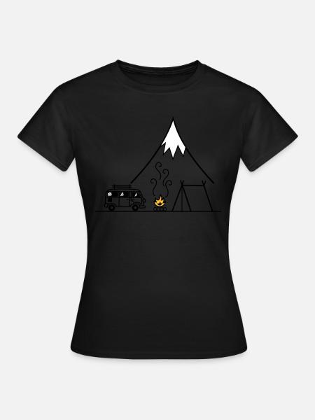 Campfire voyage de camping - T-shirt Femme - noir