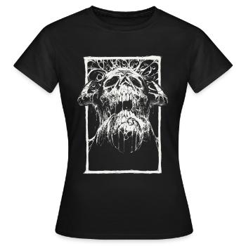 Comic Schaedel s/w - Frauen T-Shirt - Schwarz - Vorne - AI Model Female 172 dark (172cm)