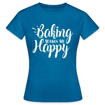 Boulanger amateur - T-shirt Femme - bleu saphir antique chiné - Devant - AI Model Female 172 dark (172cm)
