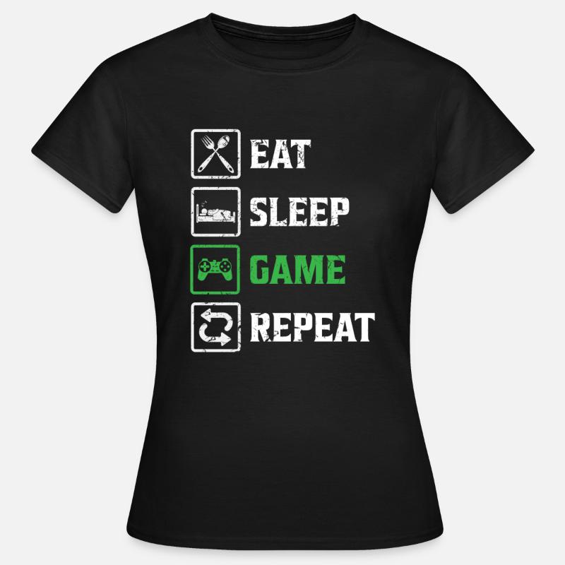 Game Sleep Game Repeat - Women's T-Shirt - black