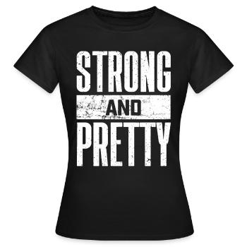 Strong and Pretty Drôle de sort Gym - T-shirt Femme - noir - Devant - AI Model Female 172 dark (172cm)