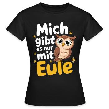 oiseau de nuit hibou hibou oiseau - T-shirt Femme - noir - Devant - AI Model Female 172 dark (172cm)