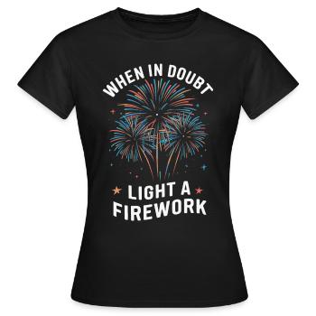 Pyrotechniker Feuerwerk Pyrotechnik - Frauen T-Shirt - Schwarz - Vorne - AI Model Female 172 dark (172cm)