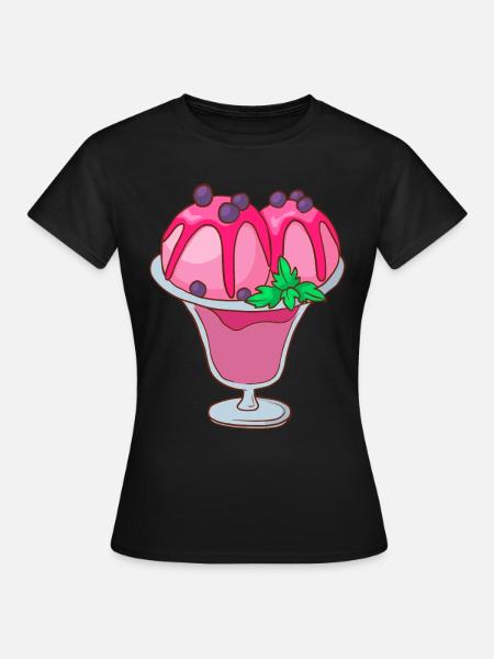Eisbecher - Frauen T-Shirt - Schwarz