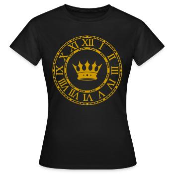 Uhr römische Ziffern - Frauen T-Shirt - Schwarz - Vorne - AI Model Female 172 dark (172cm)