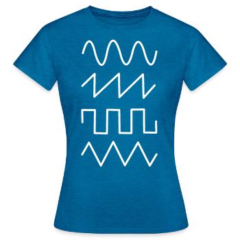 Synthesizer Synth Audio Analog Waves - Women's T-Shirt - antique blue sapphire heather - Front - AI Model Female 172 dark (172cm)