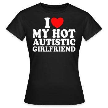 Adore Ma Copine J'aime Ma Petite Amie Autiste - T-shirt Femme - noir - Devant - AI Model Female 172 dark (172cm)