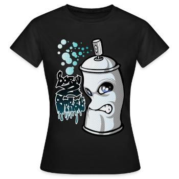 Spray and graffiti - T-shirt Femme - noir - Devant - AI Model Female 172 dark (172cm)