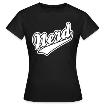 nerd - Women's T-Shirt - black - Front - AI Model Female 172 dark (172cm)
