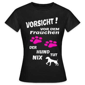 Hund & Frauchen - Frauen T-Shirt - Schwarz - Vorne - AI Model Female 172 dark (172cm)