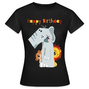 Happy Birthday - Erster Geburtstag - Zahl Eins - Frauen T-Shirt - Schwarz - Vorne - AI Model Female 172 dark (172cm)