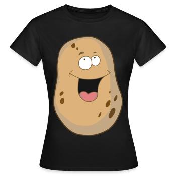 Kartoffel fröhlich Gemüse Speise Bio Bauern - Frauen T-Shirt - Schwarz - Vorne - AI Model Female 172 dark (172cm)