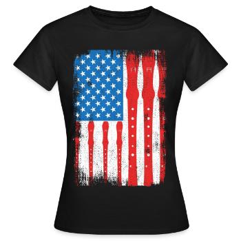 4. Juli USA Flöte - Frauen T-Shirt - Schwarz - Vorne - AI Model Female 172 dark (172cm)