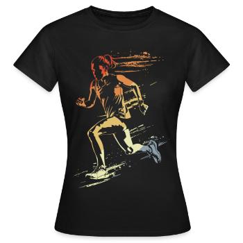 Coureuse style rétro - T-shirt Femme - noir - Devant - AI Model Female 172 dark (172cm)