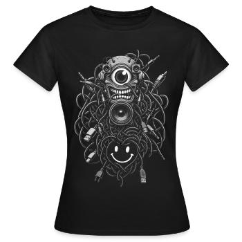 Line Cables - Women's T-Shirt - black - Front - AI Model Female 172 dark (172cm)