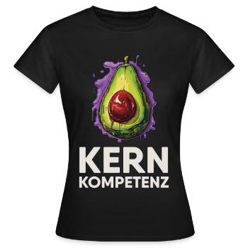 Avocado core competence humor - Women's T-Shirt - black - Front - AI Model Female 172 dark (172cm)