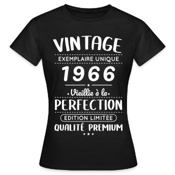 1966 – Vintage – Aged to perfection - Women's T-Shirt - black - Front - AI Model Female 172 dark (172cm)