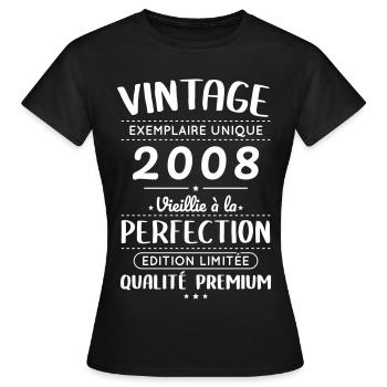 2008 – Vintage – Aged to perfection - Women's T-Shirt - black - Front - AI Model Female 172 dark (172cm)