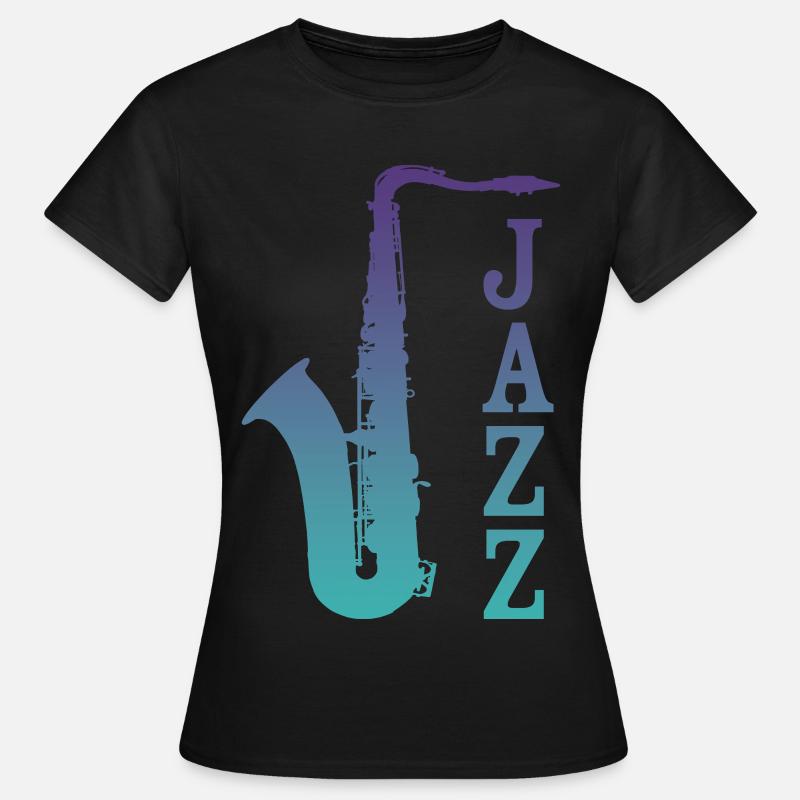 Jazzsaksofon - T-skjorte for kvinner - svart