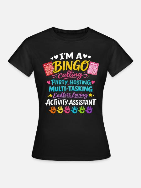 Animation Assistant Bingo-Aktivitäten Geschenk - Frauen T-Shirt - Schwarz