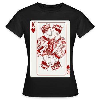 Kings Kissing Heart Card - Women's T-Shirt - black - Front - AI Model Female 172 dark (172cm)