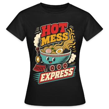 Hot Mess Express Ramen Train - Women's T-Shirt - black - Front - AI Model Female 172 dark (172cm)