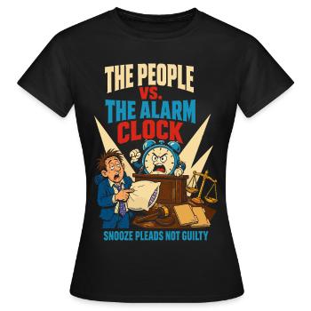 Des gens contre le réveil - T-shirt Femme - noir - Devant - AI Model Female 172 dark (172cm)