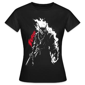 Raging Demonic Flames Oni Warrior - Women's T-Shirt - black - Front - AI Model Female 172 dark (172cm)