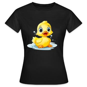 Süße Ente | Lustiges Design für Kinder | Verspielt - Frauen T-Shirt - Schwarz - Vorne - AI Model Female 172 dark (172cm)