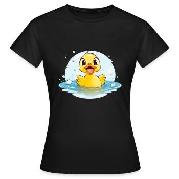 Süße Ente | Lustiges Design für Kinder | Verspielt - Frauen T-Shirt - Schwarz - Vorne - AI Model Female 172 dark (172cm)