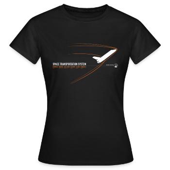 Space Shuttle (Orange print) - Women's T-Shirt - black - Front - AI Model Female 172 dark (172cm)