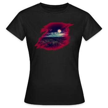 Mond - Frauen T-Shirt - Schwarz - Vorne - AI Model Female 172 dark (172cm)